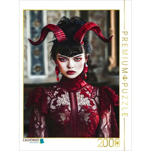 CALVENDO Puzzle Teufelin im Samtkleid. Gothikszene | 2000 Teile Lege-Größe 90x67cm Foto-Puzzle für glückliche Stunden