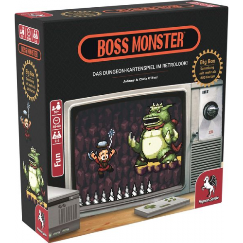 Pegasus 17564G - Boss Monster Big Box, Dungeon-Kartenspiel im Retrolook