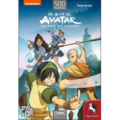 Pegasus 76003G - Avatar, Der Herr der Elemente (Team Avatar), Comic-Puzzle, 500 Teile