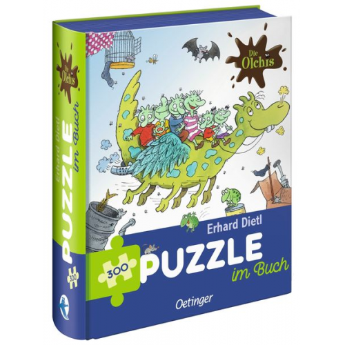 Die Olchis. Puzzle im Buch. Feuerstuhl. 300 Teile, Format 48 x 24 cm