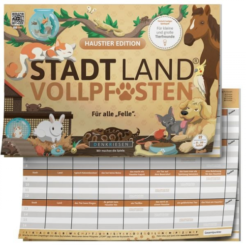 Denkriesen - Stadt Land Vollpfosten® - Haustier Edition - "für Alle "felle"." - A4