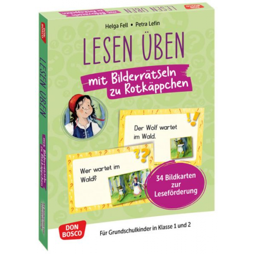 Lesen üben mit Bilderrätseln zu Rotkäppchen. 34 Bildkarten zur Leseförderung