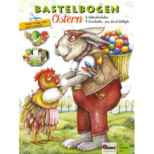 Ostern Bastelbogen Körbchen und Eierbecher