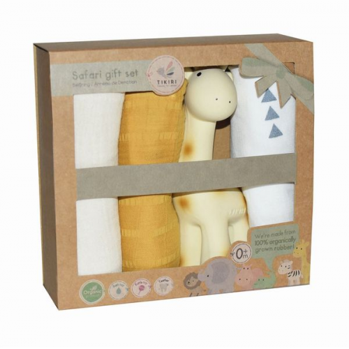 Tikiri - Geschenkset Giraffe mit Rassel Giraffe