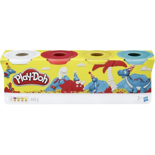 Hasbro - Play-Doh - 4er Pack Grundfarben blau, gelb, rot, weiß