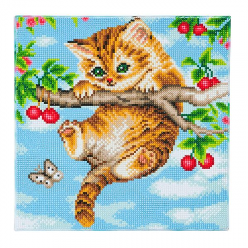 Craft Buddy CAK-A73 - Cherry Kitten, 30x30cm Crystal Art Kit, Diamond Painting