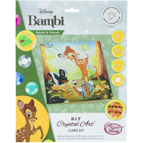 Craft Buddy CCK-DNY804 - Crystal Art, Bambi and Friends,18x18cm, Multi