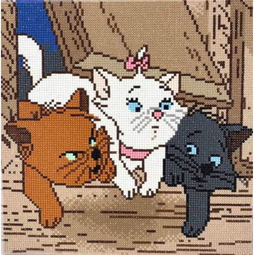 Craft Buddy CAK-DNY710M - Crystal Art Kit, The Aristocats Kittens, 30x30 cm, Diamond Painting