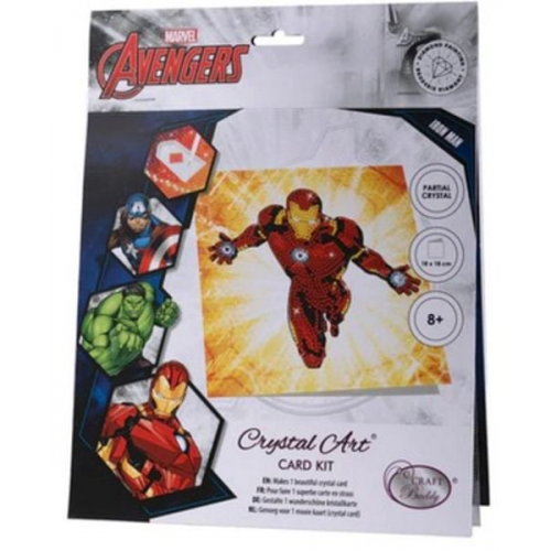 Craft Buddy CCK-MCU904 - Crystal Art Card Kit, Marvel Ironman, 18x18 cm, Diamond Painting, Kunst-Grußkarte