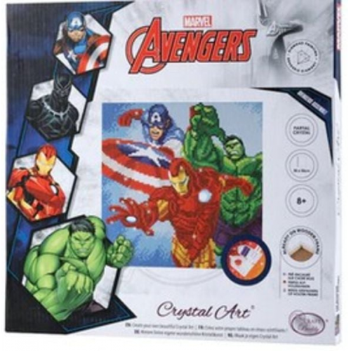 Craft Buddy CAK-MCU940M - Crystal Art Canvas Kit, Marvel Superheros, 30x30 cm, Diamond Painting, Keilrahmen-Set