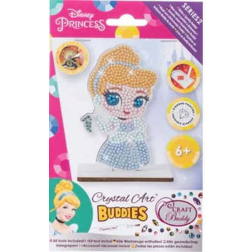 Craft Buddy CAFGR-DNY004 - Crystal Art Buddies, Cinderella Disney Princess Series 2, Figur 11cm, Kristallkunst-Bastelset