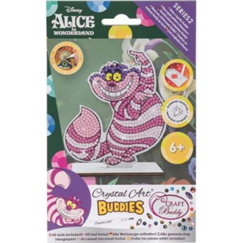 Craft Buddy CAFGR-DNY018 - Crystal Art Buddies, Disney Alice im Wonderland, Series 2, Grinsekatze, Figur 11 cm, Kristallkunst-Bastelset