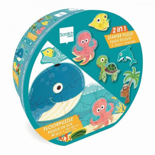 Scratch - 2in1 Bodenpuzzle Ozean, 80 Teile