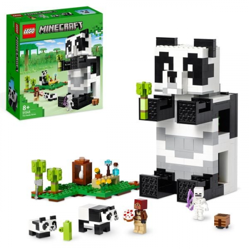 LEGO Minecraft 21245 Das Pandahaus Set, Spielzeug-Haus mit Skelett