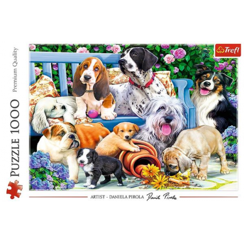 Trefl - Puzzle - Hunde im Garten, 1000 Teile