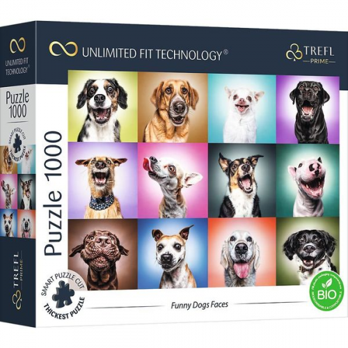 UFT Puzzle 1000 - Lustige Hundegesichter