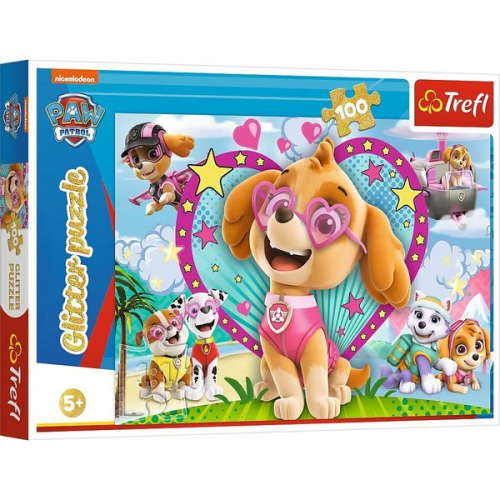 PAW Patrol Glitterpuzzle, Im Schein des Himmels (Kinderpuzzle)