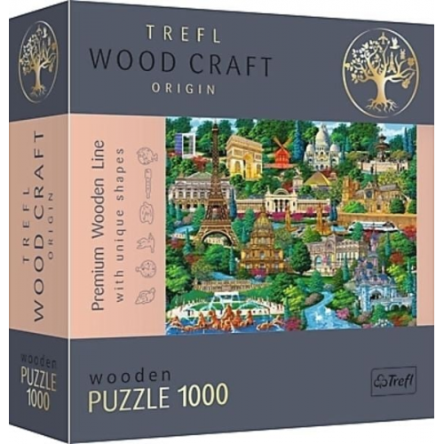 Trefl - Holzpuzzle 1000 - Frankreich - Berühmte Orte