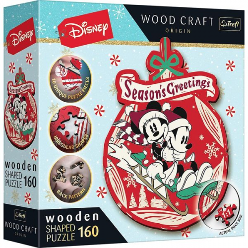 Holz Puzzle 160 Disney - Mickey und Minni's Weihnachtsabenteuer