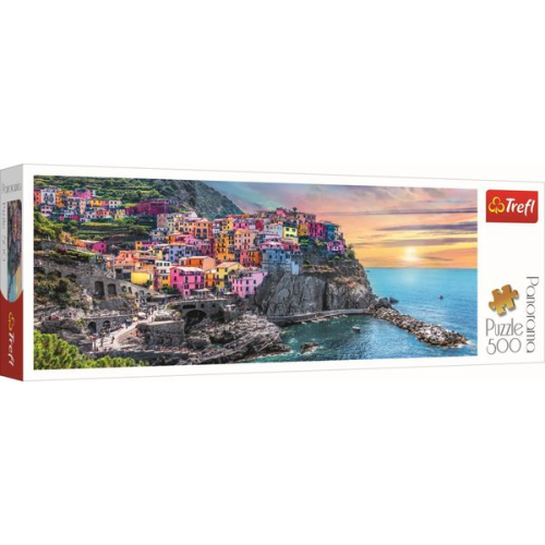 Puzzle 500 Panorama Sonnenuntergang in Vernazza, Italien