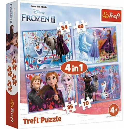 Trefl 34323 - Disney Die Eiskönigin 2 - Reise ins Unbekannte, 4in1 Puzzle