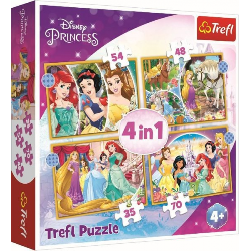 4 in 1 Puzzle 35, 48, 54, 70 Teile - Prinzessinnen