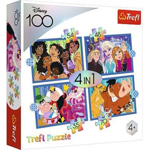 4 in 1 Puzzle 100 Jahre Disney / Disneys lustige Welt