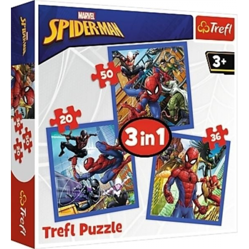 Marvel Spiderman, 3 in 1 Puzzle (Kinderpuzzle)