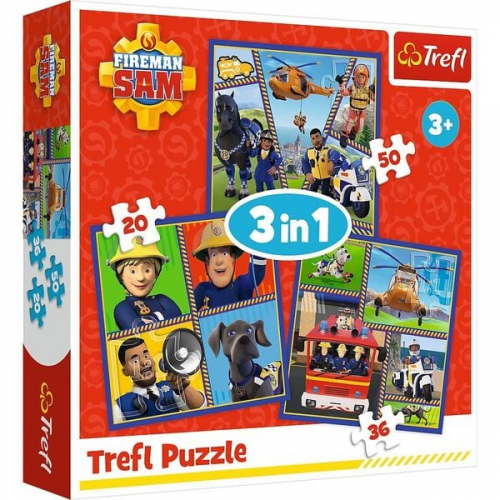 3 in 1 Puzzle Feuerwehrmann Sam