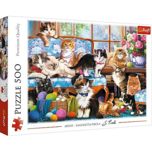 Puzzle 500 - Katzen Familie