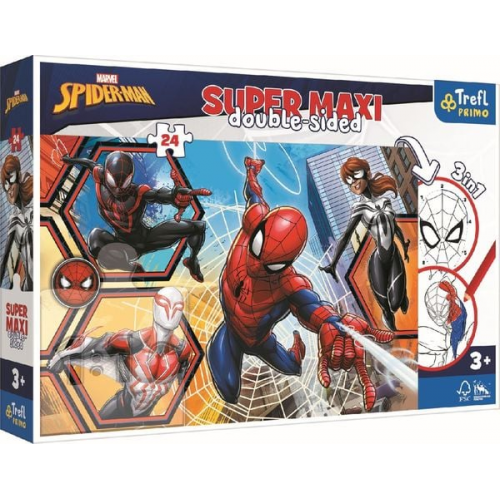 Primo Super Maxi Puzzle 24 Teile und Malvorlage Marvel Spiderman