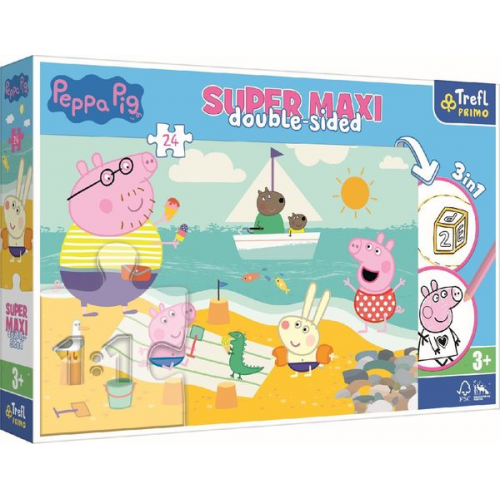 Primo Super Maxi Puzzle 24 Teile und Malvorlage Peppa Pig