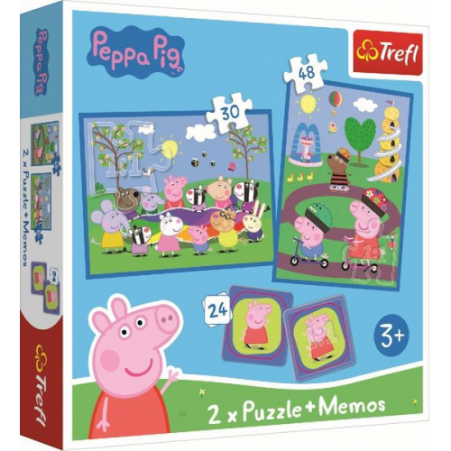 2 in 1 Puzzles + Memo Peppa Pig