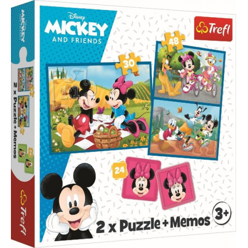 2 in 1 Puzzles + Memo Mickey Mouse