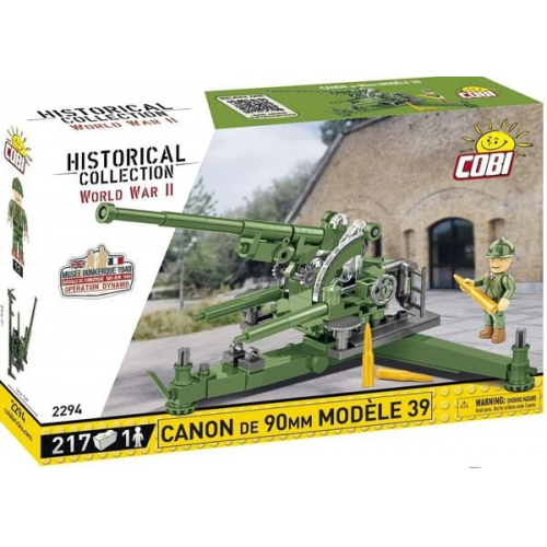 COBI Historical Collection 2294 - Canon DE 90MM Modelle 39, Kanone, WWII, Bausatz