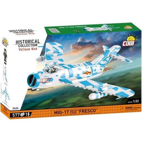 COBI Historical Collection 2424 - MiG-17 NATO Code Fresco, Jagdflugzeug, Vietman War, 577 Klemmbausteine