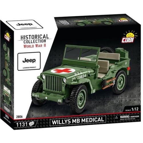 COBI Historical Collection 2806 - Willys MB Medical, Jeep, WWII, 1:12 Bausatz, 1131 Klemmbausteine