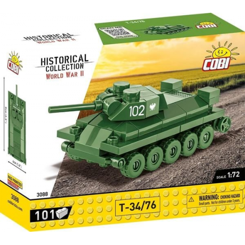 COBI Historical Collection 3088 - T-34/76 Panzer, WWII, 1:72 Bausatz, 101 Teile