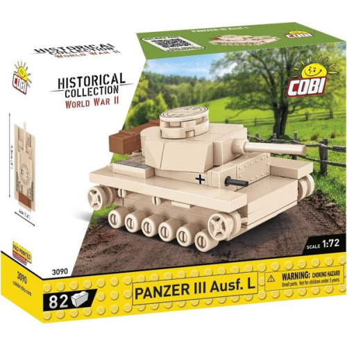 COBI Historical Collection 3090 - Panzer III Ausf.L, WWII, 1:72 Bausatz, 82 Teile