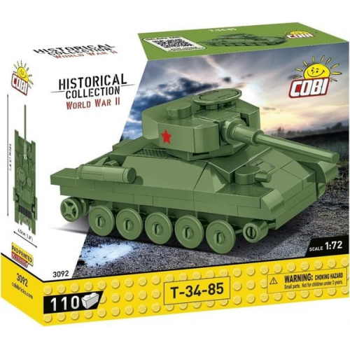 COBI Historical Collection 3092 - T-34-85 Panzer, WWII, 1:72 Bausatz, 110 Teile