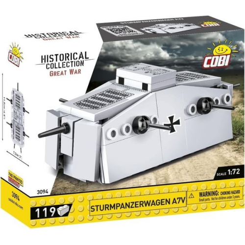 COBI Historical Collection 3094 - Sturmpanzerwagen A7V, Great War, Bausatz 1:72, 119 Teile