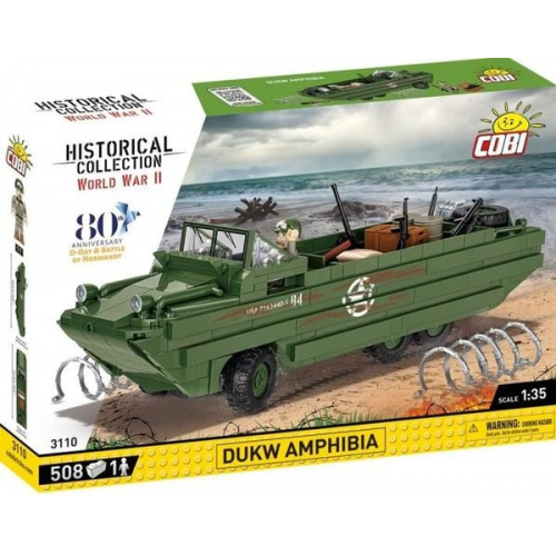 COBI Historical Collection 3110 - DUKW Amphibia, Amphibienfahrzeug, Bausatz 1:35, 508 Klemmbausteine/1 Spielfigur