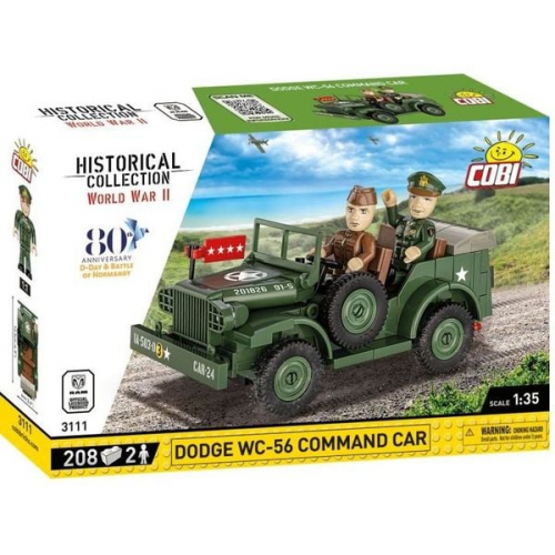 COBI Historical Collection 3111 - Dodge WC-56 Command Car, Bausatz 1:35, 208 Klemmbausteine/2 Spielfiguren