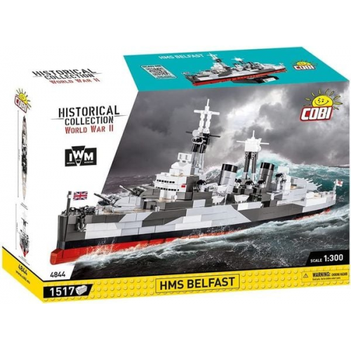 COBI Historical Collection 4844 - HMS Belfast Schlachtschiff, World War II, 1517 Klemmbausteine