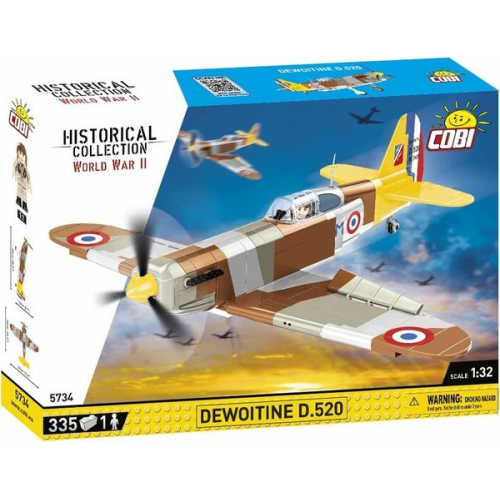 COBI Historical Collection 5734 - Dewoitine D.520, Jagdflugzeug, WWII, Bauset