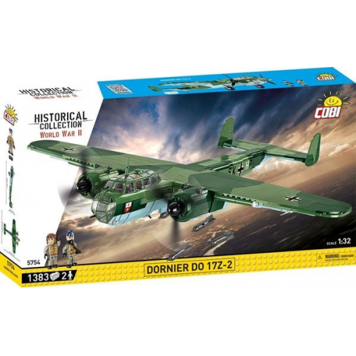 COBI Historical Collection 5754 - Dornier Do17 Z-2, WWII, Flugzeug, Bomber, Bausatz, 1:32, 1383 Klemmbausteine