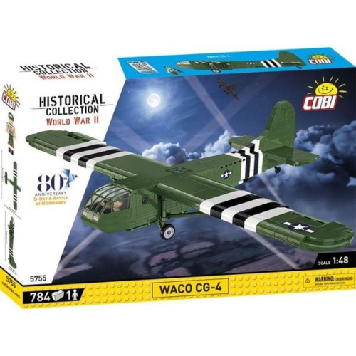 COBI Historical Collection 5755 - Waco CG-4, Segelflugzeug, WWII, 1:48 Bausatz, 784 Teile/1 Figur