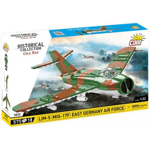 COBI Historical Collection 5825 - LIM-5 (MIG-17F) East Germany Air Force, Kampfflugzeug, Cold War, 575 Klemmbausteine