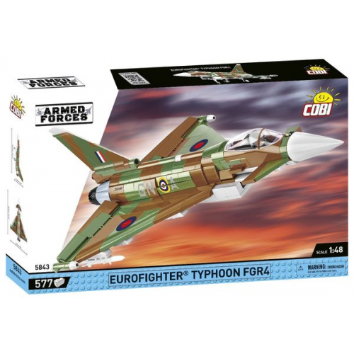 COBI Armed Forces 5843 - RAF Typhoon FGR4 GiNA, Bausatz 1:48, 577 Klemmbausteine