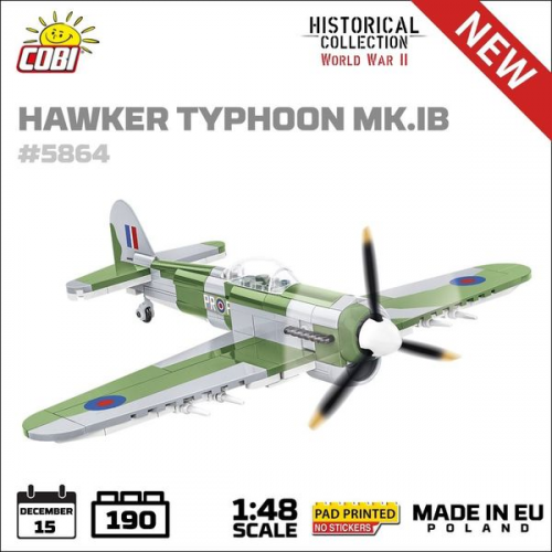 COBI Historical Collection 5864 - Hawker Typhoon NK.IB, WWII, 190 Klemmbausteine